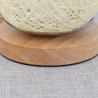 Fio de rattan de madeira led night light criativo minimalista lâmpada cabeceira usb plug atmosfera romântica luz escritório casamento