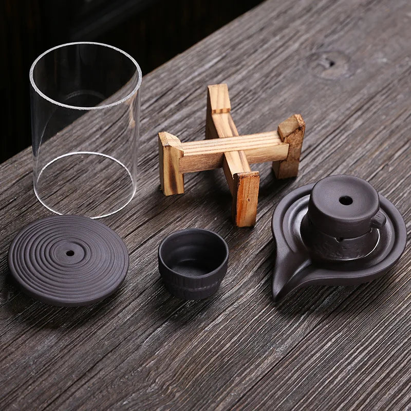 Areia roxa Tempo Vem De Volta Fluxo Incenso Burner Decoração-Interior Aroma Difusor Pedra Moagem Incenso Pedestal Artesanato  Criativo Efeito Curativo Psicológico Candle Incense Pedestal Adequado para Presente Dando