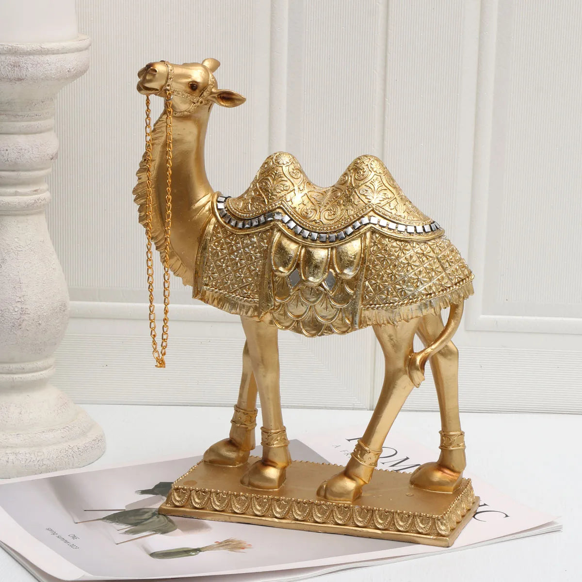 Indoor Camel Statue with Light, Classic Luxury Art, item decorativo para o Natal, Halloween, Hanukkah, Thanksgiving, Dia dos Namorados