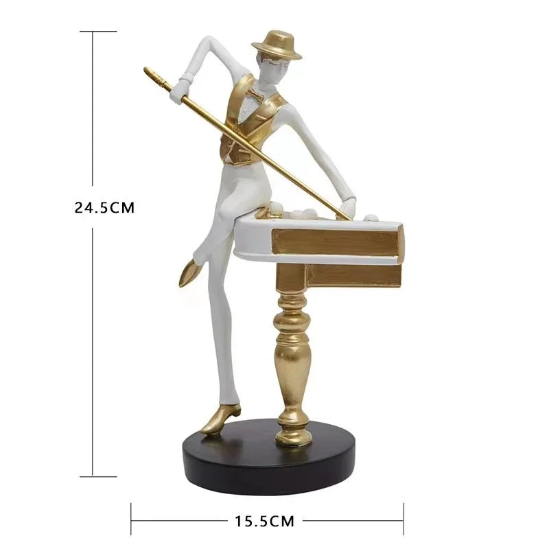 Nórdico Bilhar Resina Ornamento, Home Decor Artesanato, Estátua, Mesa De Escritório, Figurinhas Decoração, Estante Escultura, Home Acessórios