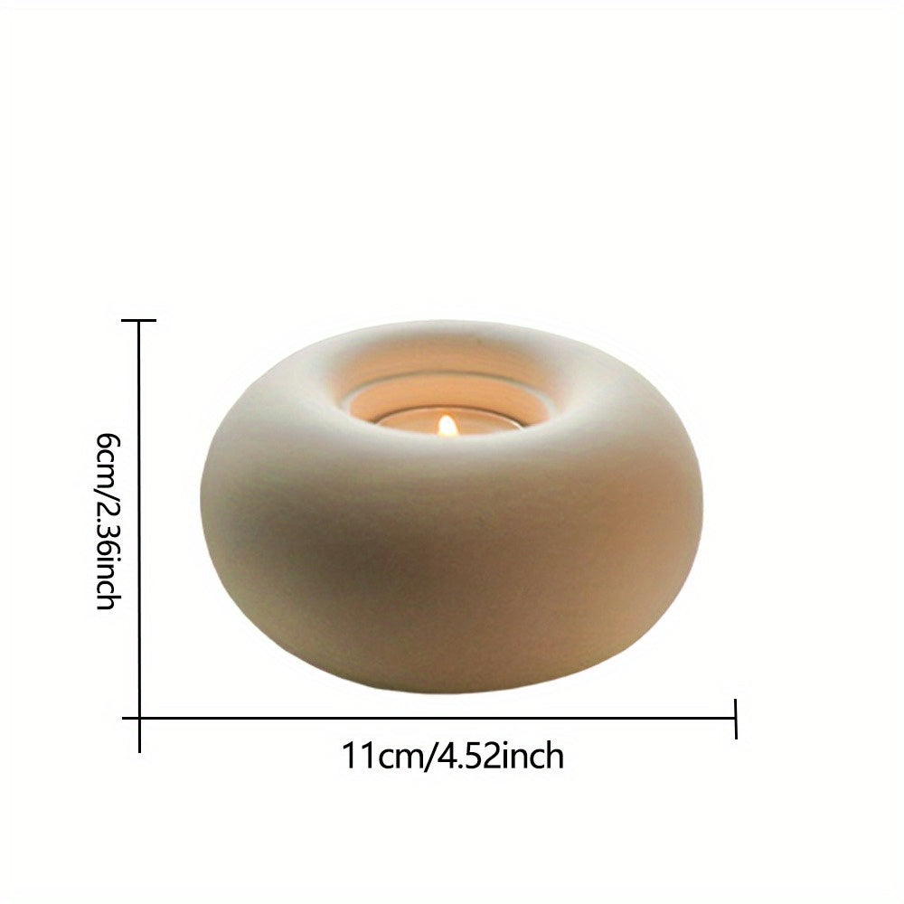 Donut castiçal criativo casa velas casa decoração de mesa castiçal para o quarto sem chama romântico presentes aniversário