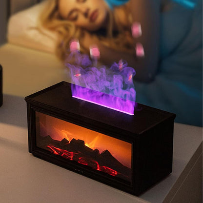 Difusor de Aromas com Chama Simulada 3D e Luz LED